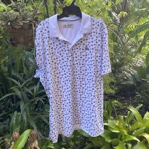 Original penguin golf shirt mens shirt print white gray XXL poly/elastane